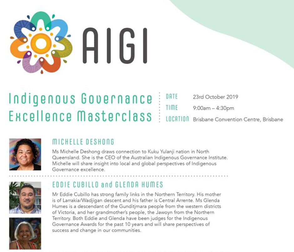 2019 Indigenous Governance Excellence Masterclass